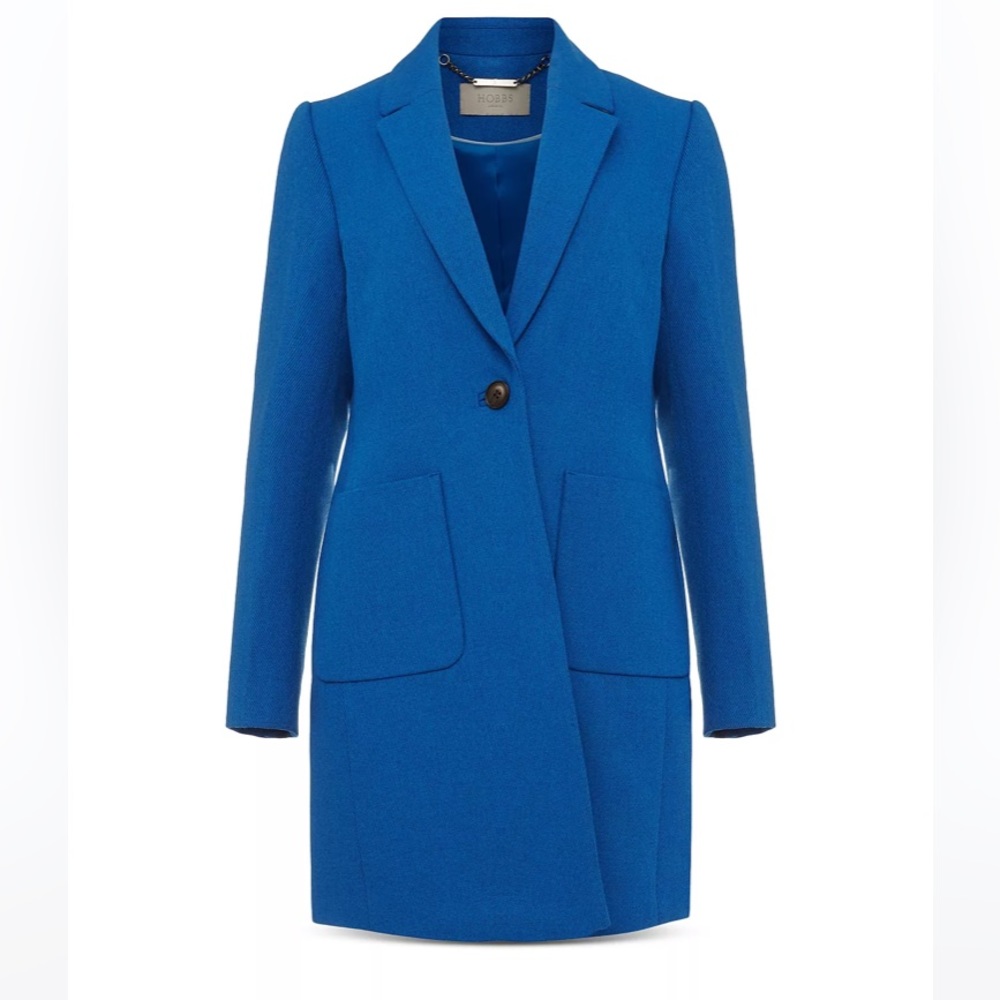 Hobbs London Corina Single Button Coat (blue), size 4